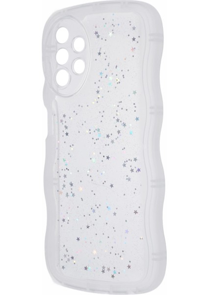 Samsung Galaxy A33 5g Tpu Kılıf Dalgalı Kenar Parıltılı Yıldız Arka Telefon Kapağı-Şeffaf Beyaz (Yurt Dışından) modelleri