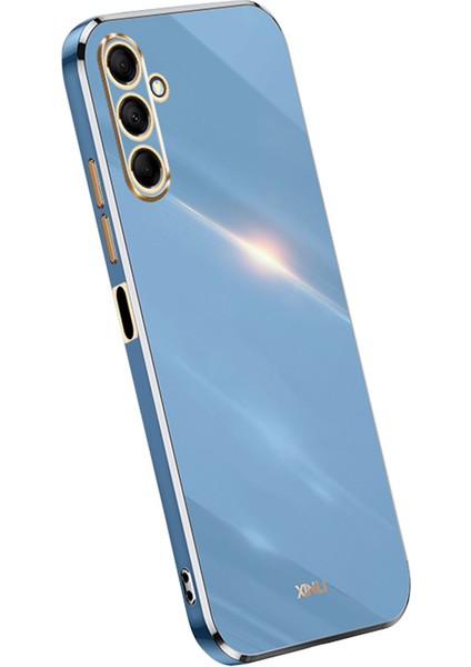 Samsung Galaxy M15 5g Kılıf Için Tpu Koruyucu Elektro Kaplama Telefon Kapağı-Mavi (Yurt Dışından)