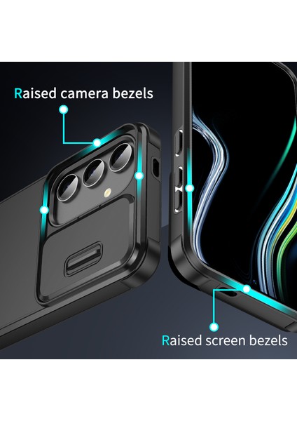 Samsung Galaxy A25 5G(GLOBAL)(161.0 x 76.5 x 8.3mm)Case Pc+Tpu Telefon Kılıfı, Kaydırmalı Kamera Kapağı-Mavi (Yurt Dışından)