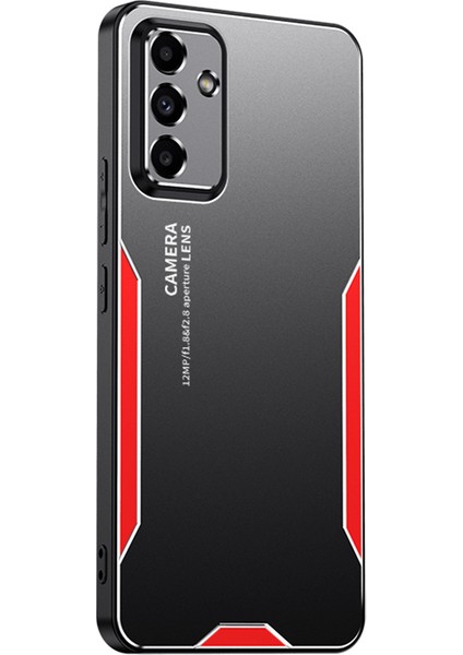 Samsung Galaxy M55 5g Kılıf Alüminyum Alaşımlı+Pc+Tpu Askeri Düşmeye Lı Telefon Kapağı-Kırmızı (Yurt Dışından)