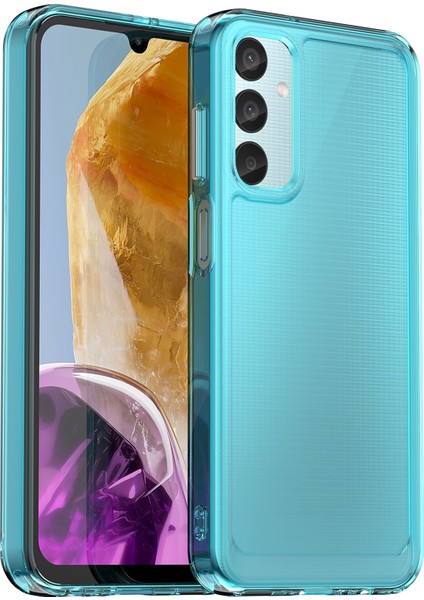 Seashell Digital Samsung Galaxy M15 5g Telefon Kılıfı Candy Serisi Tpu Slim-Fit Arka Kapak-Şeffaf Mavi (Yurt Dışından)