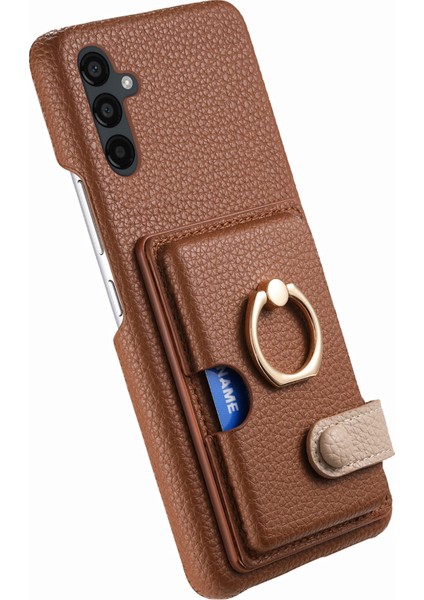 Samsung Galaxy A24 4G(162.1 x 77.6 x 8.3mm) Kılıf Kart Tutucu Telefon Kılıfı Halkalı Kickstand-Kahverengi (Yurt Dışından) fırsatları