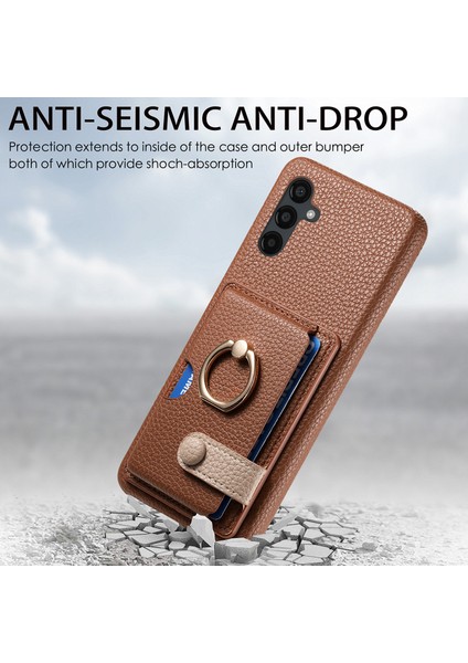 Samsung Galaxy A24 4G(162.1 x 77.6 x 8.3mm) Kılıf Kart Tutucu Telefon Kılıfı Halkalı Kickstand-Kahverengi (Yurt Dışından) indirimleri