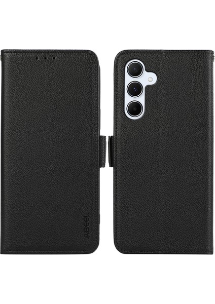 Samsung Galaxy A35 5g Kılıf Rfıd Engelleme Kart Yuvalı Deri Cüzdan Kılıfı-Siyah (Yurt Dışından)