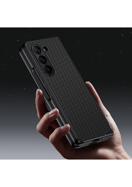 Samsung Galaxy Z Fold6 5g Kılıf Karbon Fiber Doku Pu+Pc Telefon Kapağı Ekleme Mavi (Yurt Dışından) fiyatları