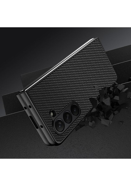 Samsung Galaxy Z Fold6 5g Kılıf Karbon Fiber Doku Pu+Pc Telefon Kapağı Ekleme Mavi (Yurt Dışından) modelleri
