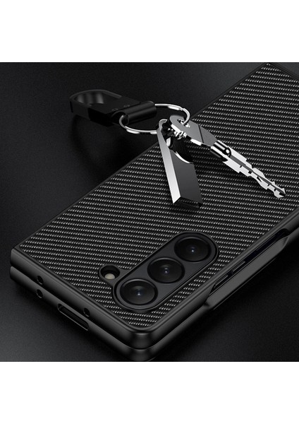 Samsung Galaxy Z Fold6 5g Kılıf Karbon Fiber Doku Pu+Pc Telefon Kapağı Ekleme Mavi (Yurt Dışından) fırsatları