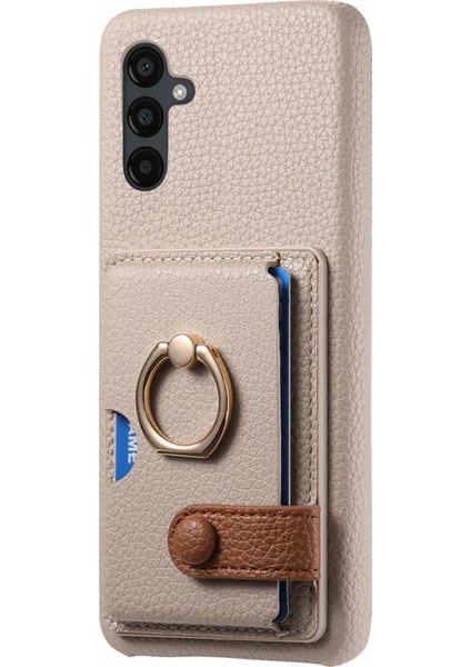 Samsung Galaxy A24 4G(162.1 x 77.6 x 8.3mm) Kılıf Kart Tutucu Telefon Kılıfı Halkalı Kickstand-Haki Gri (Yurt Dışından)