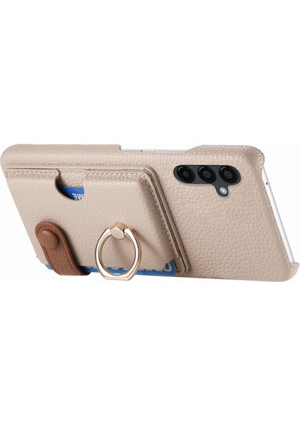 Samsung Galaxy A24 4G(162.1 x 77.6 x 8.3mm) Kılıf Kart Tutucu Telefon Kılıfı Halkalı Kickstand-Haki Gri (Yurt Dışından)
