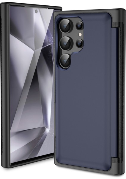 Samsung Galaxy S22 Ultra 5g Kılıf Gizli Kart Yuvalı Tpu+Pc Telefon Kılıfı-Lacivert (Yurt Dışından)