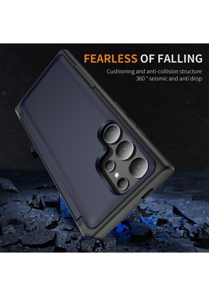 Samsung Galaxy S22 Ultra 5g Kılıf Gizli Kart Yuvalı Tpu+Pc Telefon Kılıfı-Lacivert (Yurt Dışından) indirimleri