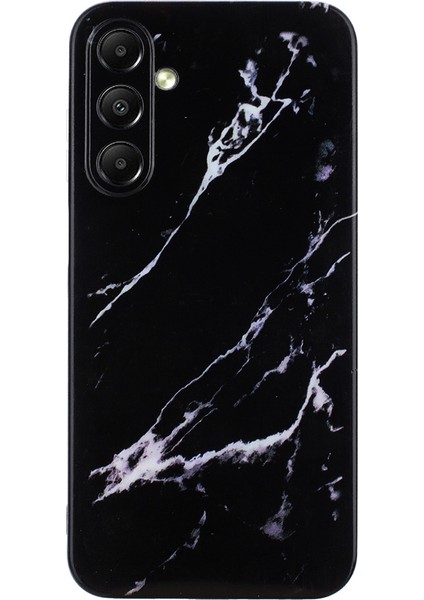 Samsung Galaxy A35 5g Koruyucu Kılıf Yumuşak Tpu Telefon Kapağı Mermer Desen Baskı-Siyah (Yurt Dışından)