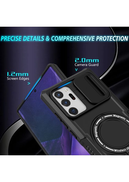 Samsung Galaxy NOTE20 ULTRA/NOTE20 Ultra 5g Kılıf Anti-Damla Pc+Tpu Telefon Kabuğu Magsafe-Siyah ile Uyumlu (Yurt Dışından)