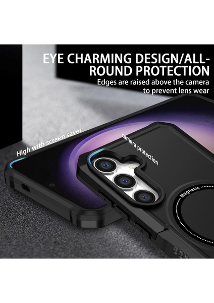 Samsung Galaxy S24+MANYETIK Kılıf Pc+Tpu Çizilmeye Dayanıklı Arka Kapak-Siyah (Yurt Dışından) modelleri