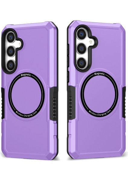 Samsung Galaxy S24+MANYETIK Kılıf Pc+Tpu Çizilmeye Dayanıklı Arka Kapak-Mor Için (Yurt Dışından)