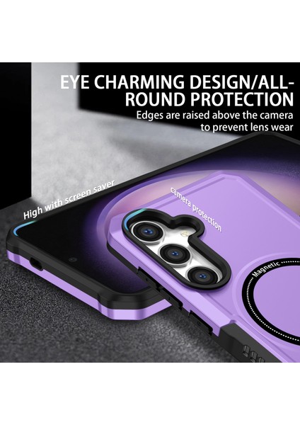 Samsung Galaxy S24+MANYETIK Kılıf Pc+Tpu Çizilmeye Dayanıklı Arka Kapak-Mor Için (Yurt Dışından) modelleri