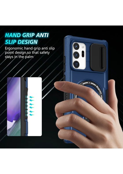 Samsung Galaxy NOTE20 ULTRA/NOTE20 Ultra 5g Kılıf Anti-Damla Pc + Tpu Telefon Kabuğu Magsafe-Sapphire ile Uyumlu (Yurt Dışından)