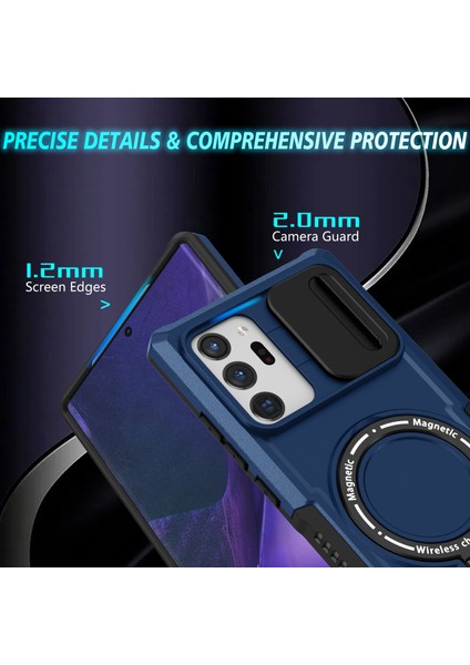 Samsung Galaxy NOTE20 ULTRA/NOTE20 Ultra 5g Kılıf Anti-Damla Pc + Tpu Telefon Kabuğu Magsafe-Sapphire ile Uyumlu (Yurt Dışından)