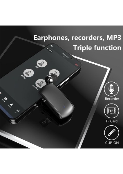 K68 Bluetooth Kulaklık, Tek Kulaklı Kulaklık, Yaka Klipsli, Sürüş ve Binicilik Için Tasarım, Hafıza Kartı Desteği (Yurt Dışından)