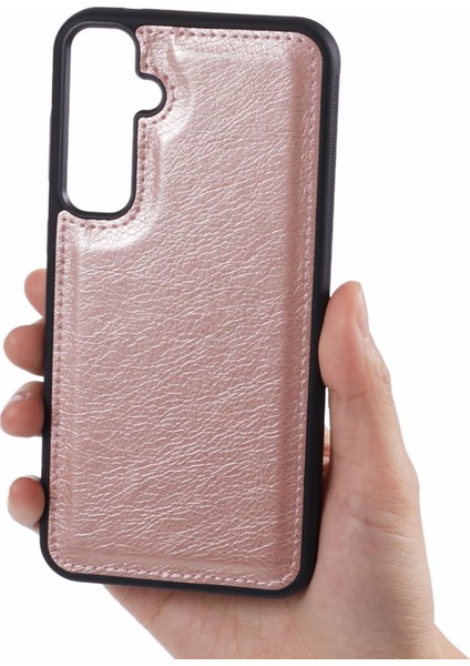 Samsung Galaxy S23 Fe Kılıf Pu Deri Esnek Tpu Hibrit Ince Telefon Kapağı-Gül Altın (Yurt Dışından)