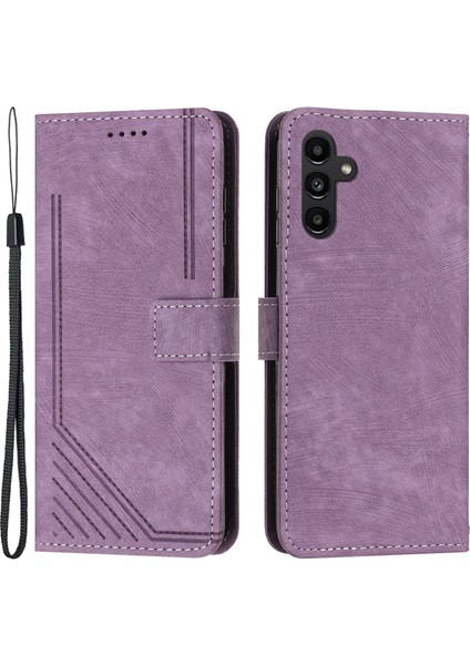 Samsung Galaxy M55 5g Kılıf Pu Deri Cüzdan Skin-Touch Telefon Kapağı-Mor (Yurt Dışından)