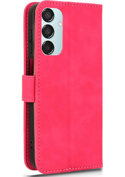 Samsung Galaxy M15 5g Kılıf Cilt Dokunmatik Deri Flip Standlı Telefon Kapağı-Gül (Yurt Dışından)
