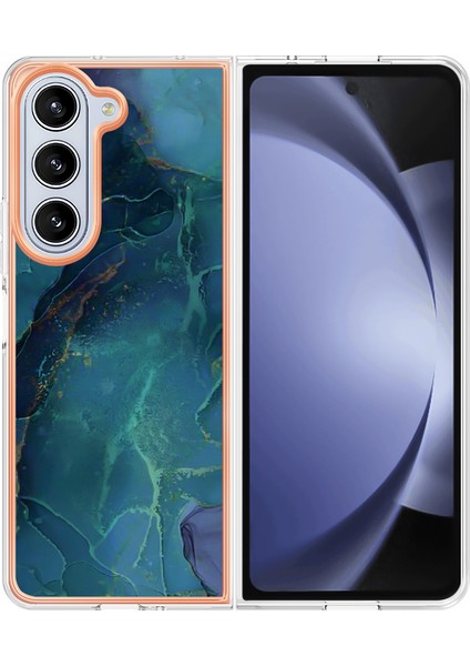 Samsung Galaxy Z Fold5 5g Tpu Kılıf 2.0mm Tpu Mermer Desenli Kapak-Yeşil (Yurt Dışından) fiyatları