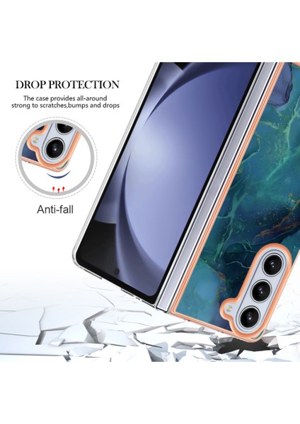 Samsung Galaxy Z Fold5 5g Tpu Kılıf 2.0mm Tpu Mermer Desenli Kapak-Yeşil (Yurt Dışından) fırsatları