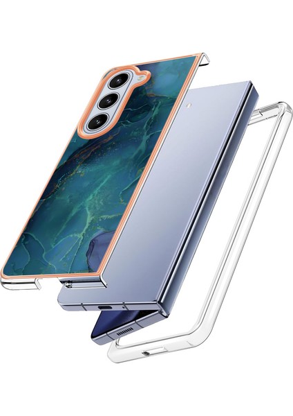 Samsung Galaxy Z Fold5 5g Tpu Kılıf 2.0mm Tpu Mermer Desenli Kapak-Yeşil (Yurt Dışından) indirimleri