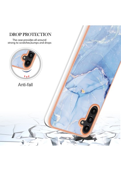 Samsung Galaxy A55 5g Kılıf Tpu Telefon Kapağı Galvanik Çerçeve Tasarımı-Mavi Için (Yurt Dışından)