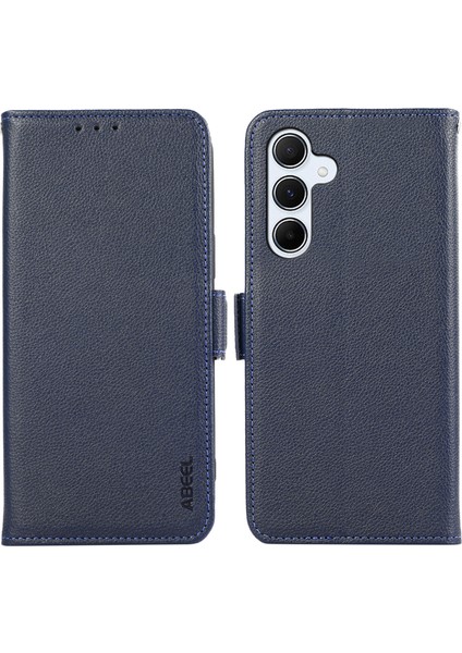 Samsung Galaxy A35 5g Kılıf Rfıd Engelleme Kart Yuvalı Deri Cüzdan Kılıfı-Mavi (Yurt Dışından)