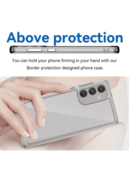 Samsung Galaxy M55 5g Kılıf Tpu Çerçeve Şeffaf Akrilik Koruyucu Telefon Kapağı-Şeffaf (Yurt Dışından)
