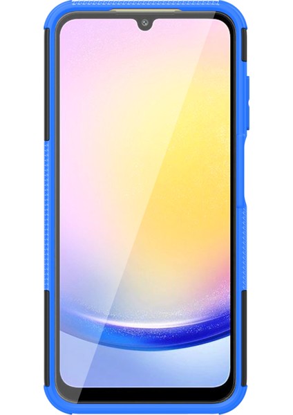 Samsung Galaxy A25 5G(GLOBAL)(161,0 x 76,5 x 8,3mm)Kutu Pc+Tpu 2'si 1 Arada Lastik Dokulu Kapak, Kickstand-Mavi (Yurt Dışından) fırsatları