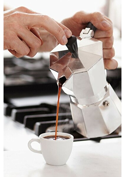 Tekno Trust Gümüş Moka Pot Express- Espresso Kahve Demleme Makinesi 3 Kişilik - Espresso Kahve Demleme 3 Cup Al