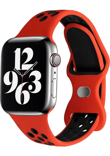 Apple Watch S-M 42 44 45MM Uyumlu Delikli Nike Spor Kordon
