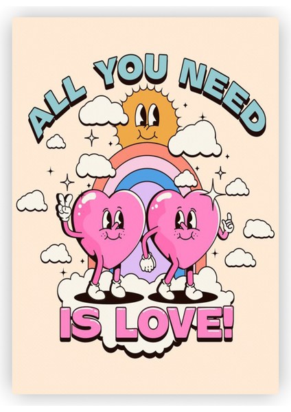 All You Need Is Love Ahşap Poster 20X29 cm