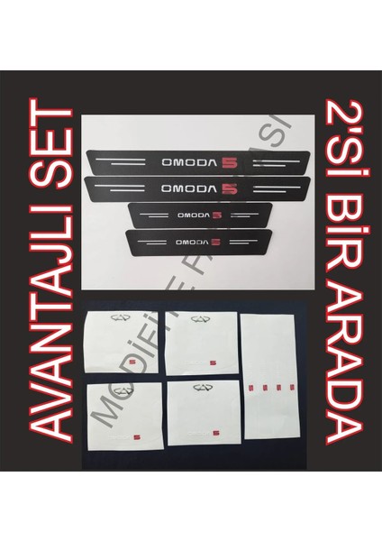 Chery Omoda5 Logolu Uv Baskılı Kapı Eşiği ve Kapı Kolu Ppf Çizik Önleyici Seti
