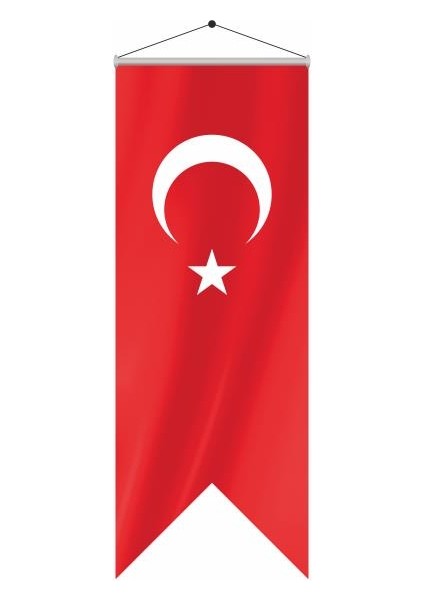 Türk Bayrağı Alpaka Kumaş Kırlangıç Modeli Dijital Baskı ve Canlı Renkler 75 x 300