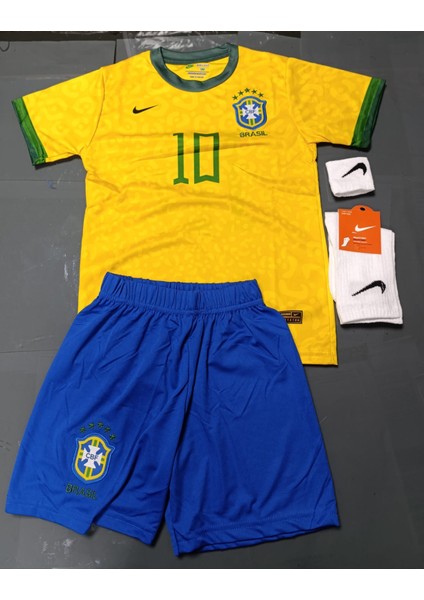 Brezilya 2023/24 Yeni Sezon Neymar Jr Çocuk Forması 4'lü Set
