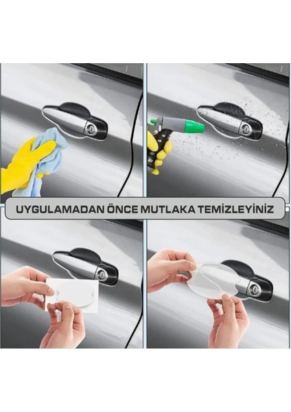Kia Logolu Uv Baskılı Kapı Eşiği ve Kapı Kolu Ppf Çizik Önleyici Seti