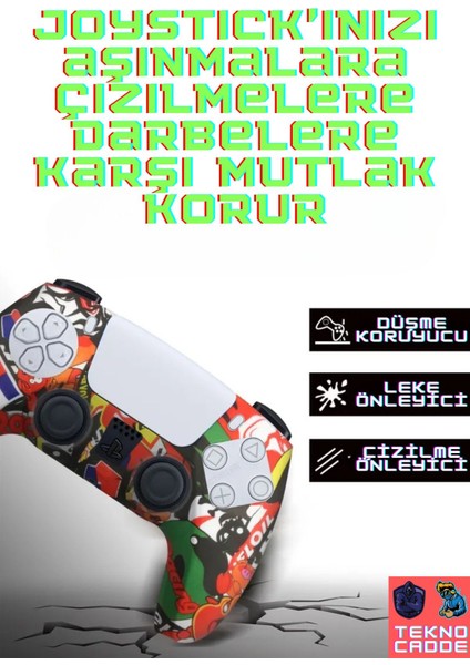 Ps5 Dualsense Uyumlu Joystick Koruyucu Silikon Kılıf Crash-Lacivert