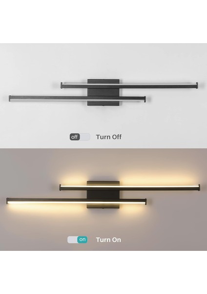 Pilli LED Dekoratif Banyo Yatak Odası 3000K  Pil Dahildir 2*35CM