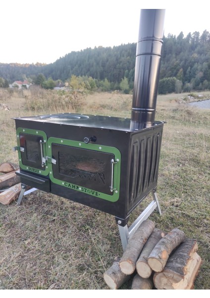 Kamp ve Çadır Sobası Kuzineli Fırınlı Odun Yakan Taşınabilir Soba modelleri