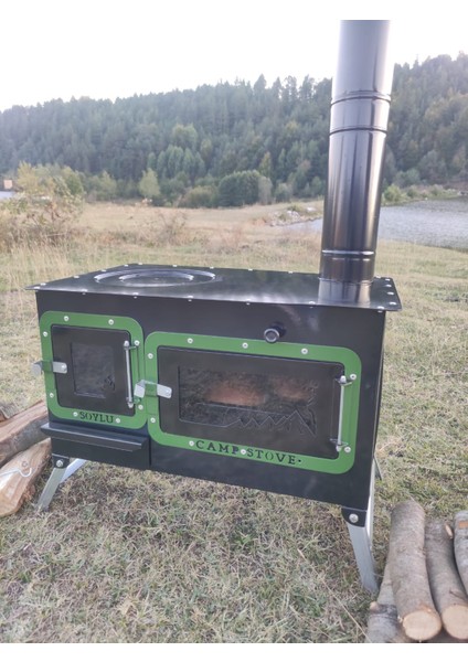 Kamp ve Çadır Sobası Kuzineli Fırınlı Odun Yakan Taşınabilir Soba fırsatları