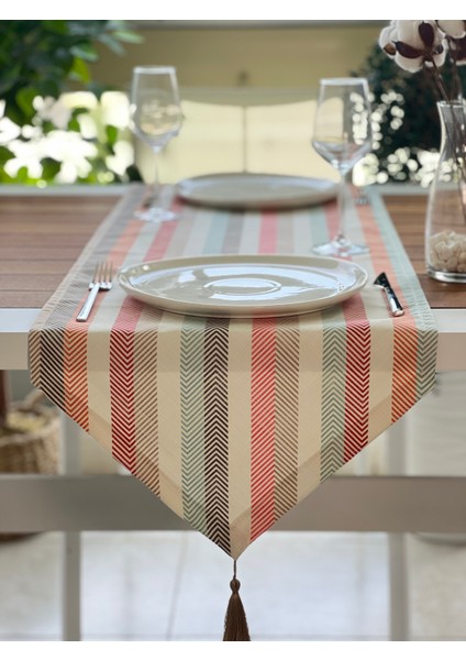 Desen İzmir Desenizmir Pastel Desenli Runner Örtü