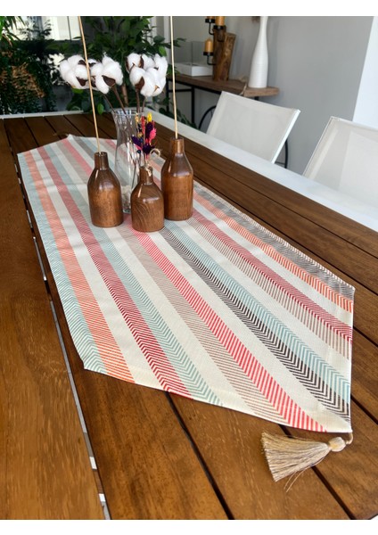 Desen İzmir Desenizmir Pastel Desenli Runner Örtü