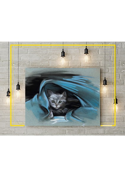 Kanvas Tablo - Sulu Boya Kedi