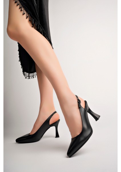 Kadın Deri Siyah Stiletto Ayakkabı