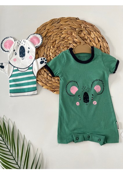 Koala Soğuk Yeşil Baskılı Tulum