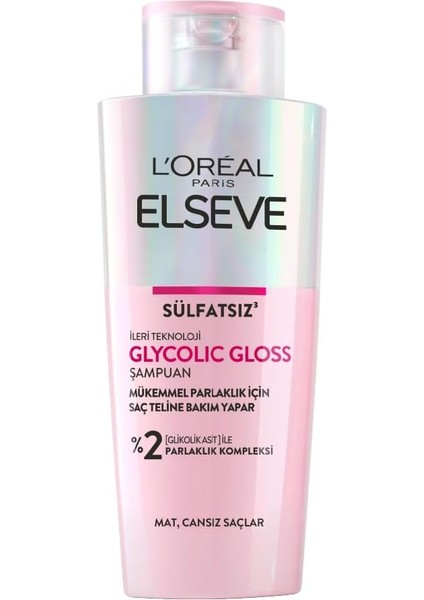 Paris Elseve Glycolic Gloss Mükemmel Parlaklık Için Bakım Yapan Şampuan 200ML